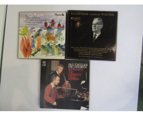 Classical: Three classical music box sets to include Klemper Conducts Wagner (Columbia stereo SAX 2347-2348), Britten:The Pri