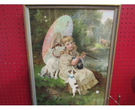 A Walter Hunt print titled "Divided Affection", framed and glazed, 45cm x 33cm