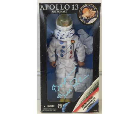 APOLLO 13 TOM HANKS SIGNED - A limited edition 12" poseable Apollo 13 astronaut figure signed on box by Bill Paxton, Kevin Ba