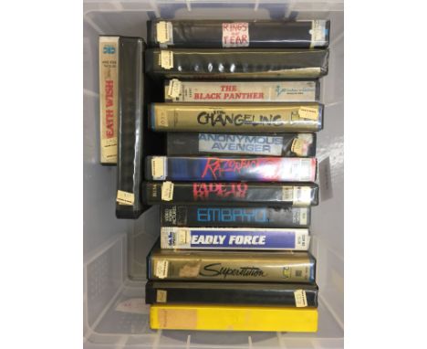 BETAMAX HORROR TAPES - Approx 43x Horror titles on Betamax. To include Night of the Living Dead, Black Sabbath, Friday 13th p