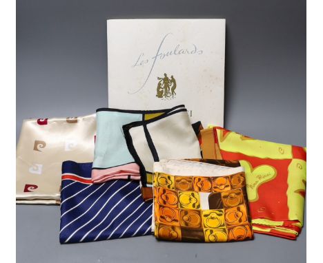 A selection of women's silk scarves, to include Celine, Nina Ricci, Pierre Cardin and others