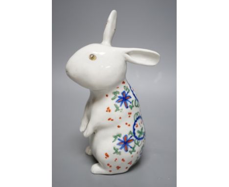 A Japanese Arita model of a seated rabbit, Meiji period, 23cm