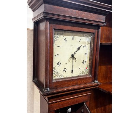 An early 19th century oak 30 hour longcase clock marked M. Irish, Lewes, height 196cm