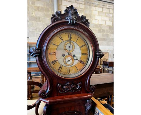 A Victorian mahogany 8 day longcase clock, the circular dial marked William Harvey, Stirling, height 218cm