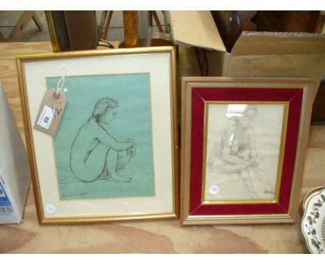 Dennis Gilbert , sketch of a female nude and T Grimshaw , female nude. (2)