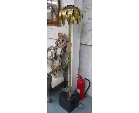 MAISON JANSEN STYLE FLOOR LAMP, palm tree design, 163cm H. 