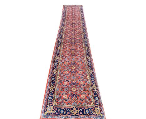 FEREGHAN DESIGN RUNNER, 395cm x 65cm, all over herati field. 