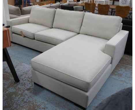 BESPOKE SOFA LONDON CORNER SOFA, ivory fabric upholstered, 264cm x 180cm x 74cm. 