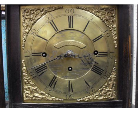 A carved oak cased long case clock, the eight day musical movement by Panteness Higdon of Brewham Somerset (circa 1744/1760) 