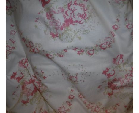 A pair of cotton interlined Pierre Frey "Bazoches" curtains, a pair of glazed cotton interlined Colefax & Fowler "Kingham" cu