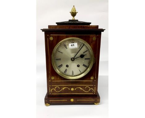 An early 19th Century brass inlaid mahogany striking bracket clock, H. 50cm. Understood to be in working order.