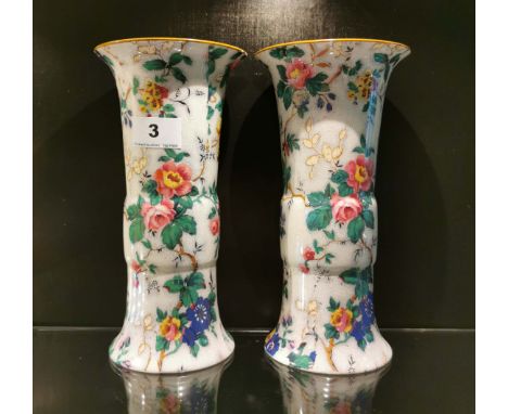A pair of Crown Ducal early 20th C. ceramic vases, H. 23cm.