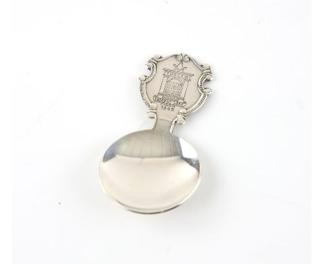 Masonic Tuscan Lodge silver caddy spoon lodge 5392, 1945Condition Report:  Marked 'Sterling Silver' on the back, no Hallmark,