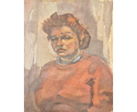 Dorian Levine (British 20th Century) An abstract oil on board portrait painting study of a lady by the artist Dorian Levine a