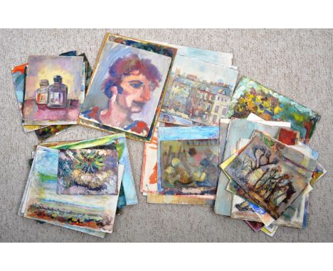 Dorian Levine (British 20th Century) A collection of unframed paintings and portrait studies&nbsp; by the artist Dorian Levin