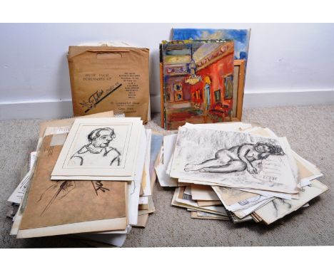 Dorian Levine (British 20th Century) A collection of unframed paintings and portrait studies&nbsp; by the artist Dorian Levin