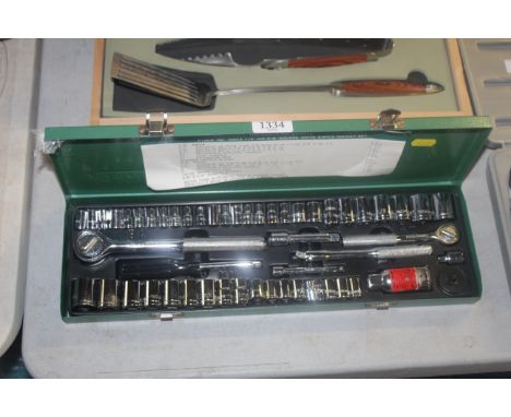 A Kamasa-Tools socket set in fitted metal case