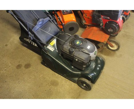 A Hayter Harrier 41 petrol rotary lawnmower with rear roller and Briggs &amp; Stratton engine