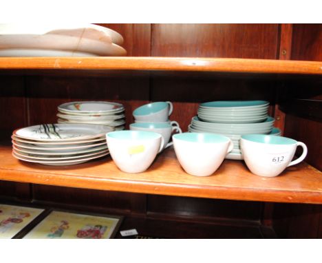 A quantity of Poole twin tone tea ware, Japanese tea ware etc
