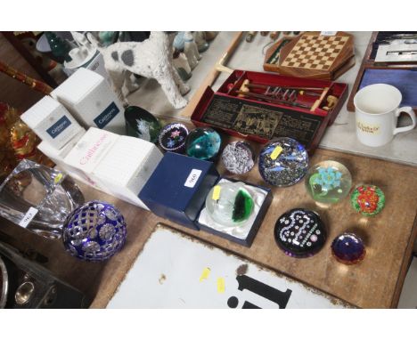 A collection of various Caithness and other paperweights