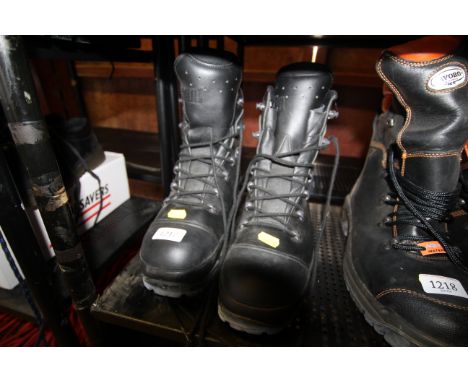 A pair of Haix chainsaw safety boots (Size UK 12)
