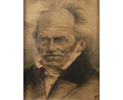Portrait Arthur SchopenhauerBildnis des betagten deutschen Philosophen und Hochschullehrers, links oben bezeichnet "Schopenha