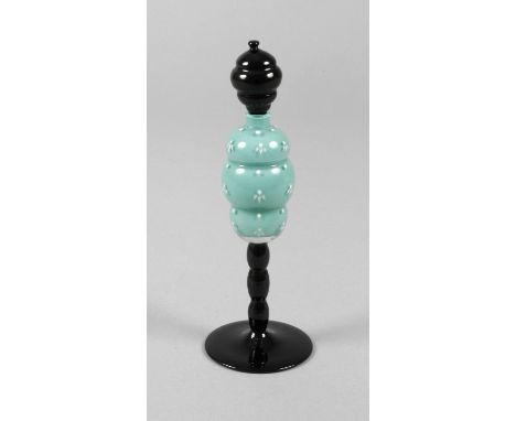 Parfümflakon Art décoFrankreich, um 1925-30, wohl Verréries Charles Schneider Epinay sur Seine, aus farblosem und schwarz sch