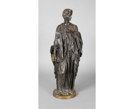 Émile Victor Blavier, VirgilMitte 19. Jh., auf der Plinthe signiert "Ev. Blaiz", recto mit Gießermarke "Vauvray Fres" Paris, 