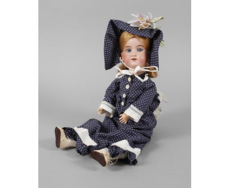 Armand Marseille Porzellankopfpuppe Mädchen mit Kindergesicht, um 1900, gemarkt Made in Germany, Armand Marseille 390A 3 M, B