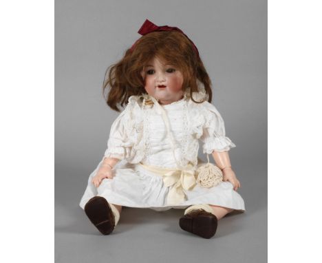 Armand Marseille Porzellankopfpuppe Charaktermädchen, um 1925, gemarkt Armand Marseille Germany 990 A 9 M, Biskuitporzellan-K