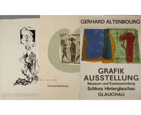 Gerhard Altenbourg, Konvolut Plakatedrei Stück, erschienen anlässlich der Ausstellung "Janus im Flüstern Pans" 2001, Museum d