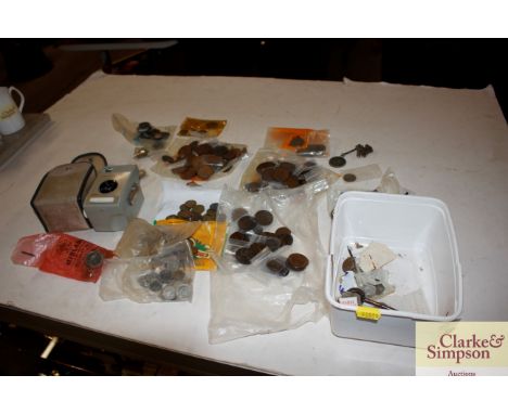 A quantity of various vintage coinage; and a Brownie camera 