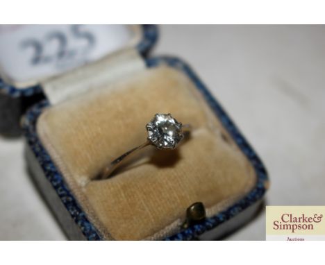 A platinum and 1carat solitaire diamond ring