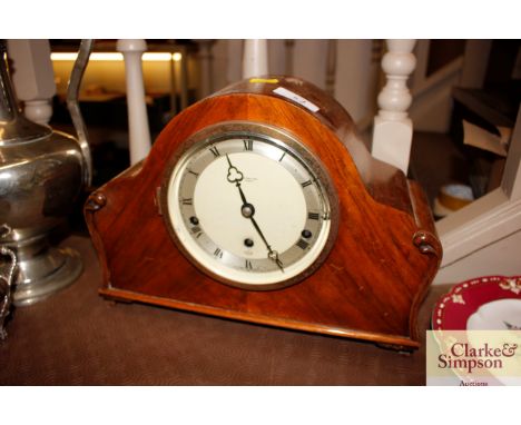 A Croydon &amp; Sons Ipswich, walnut cased mantel clock 