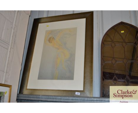 An indistinctly signed limited edition print of a ballerina 