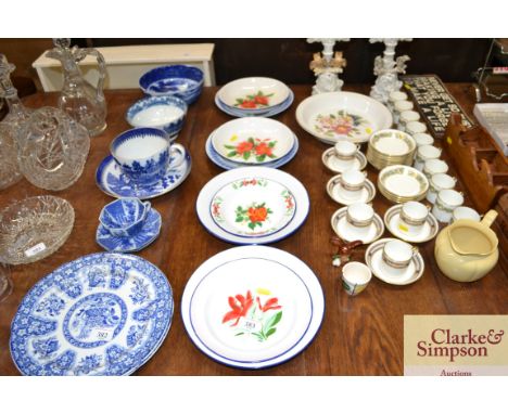 A quantity of various old enamel ware 