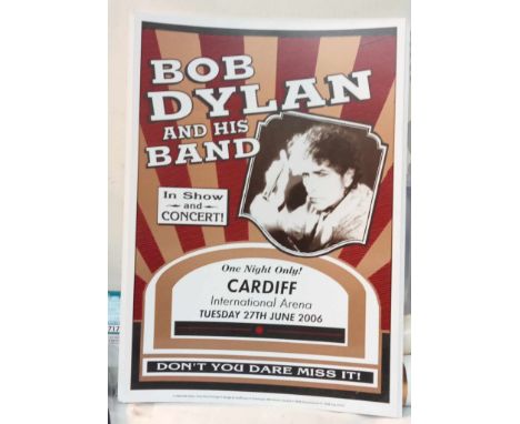 Bob Dylan Limited Editon concert poster sold at the following MEN Arena, Hammersmith Apollo, Arena Geneva (all with Mark Knop