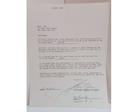 Ten performance contracts by various artists signed by the respective artist some including the following Jimmy Ruffin, JJ Ja