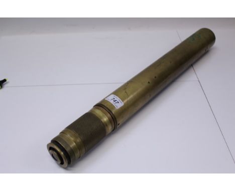 First World War British Military brass gun sight by Ottaway & Co., 57cm overall