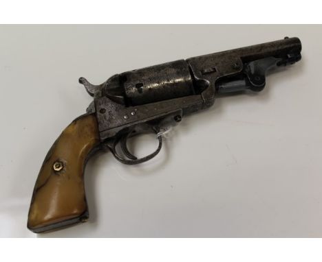 Late 19th century Belgian Colt Extra American .35 calibre five-shot percussion revolver (based loosely on Colt pocket pistol)