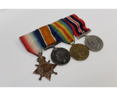 First / Second World War medal group, comprising 1914 - 1915 Star, War, Victory and Second World War medal, all renamed to A.