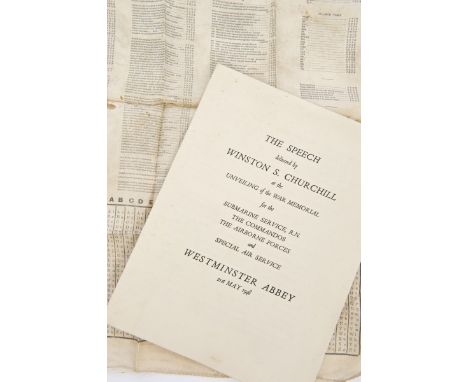 Unusual Second World War S.O.E. / Special Air Service type silk Coding Map, detailing various messages and their relevant cod