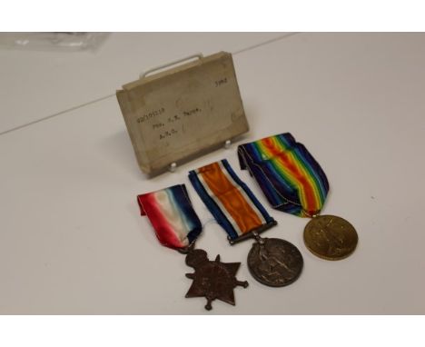 First World War trio, comprising 1914 - 1915 Star, War and Victory medals, named to - M2 - 105110 PTE. G. E. PAYNE.  A.S.C., 