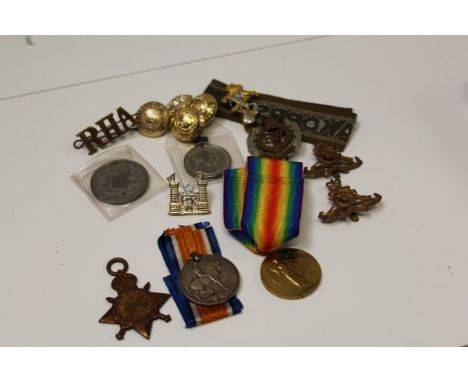 First World War medals comprising 1914 - 1915 Star and Victory, named to - 126658 H. S. Hill. P.O. I. R.N. and War named to -