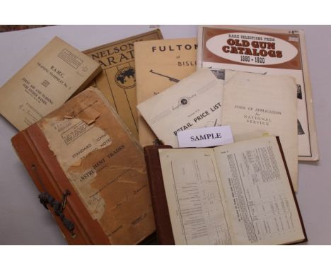 Collection First World War and later military training leaflets, Field Service books, old gun catalogues, etc