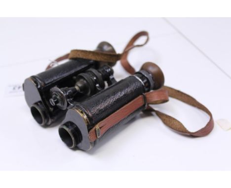 Pair First World War Imperial German Officers' binoculars, marked - 'C P Goevz Berlin D. R. Pat Trieder Binocular Army', with