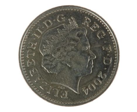 G.B. Elizabeth II 'Muled' 2004 Ten Pence.  N.B.  Obverse portrait of Elizabeth II on both obverse and reverse of coin.  EF