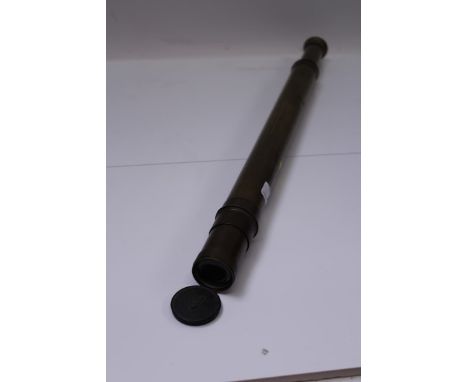 First World War British gun sighting telescope, marked with broad arrow stamp and 5-3-1317, 61cm extended