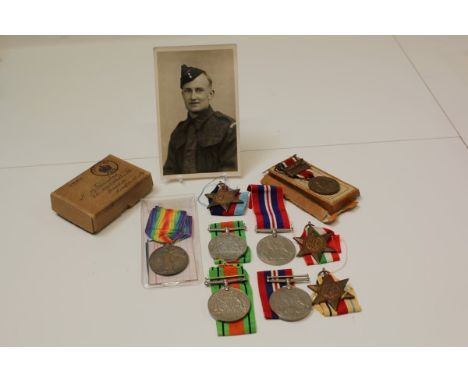 First World War Victory medal, named to - 2458 PTE. J. WILSON. DURH. L.I., together with Second World War medals - Africa Sta