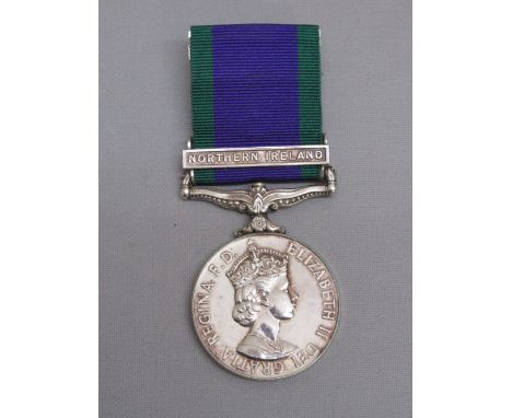 QUEEN ELIZABETH II GENERAL SERVICE MEDAL TO 25104459 PTE. M. HARRIMAN, GREEN HOWARDS, WITH CLASP, "NORTHERN IRELAND"